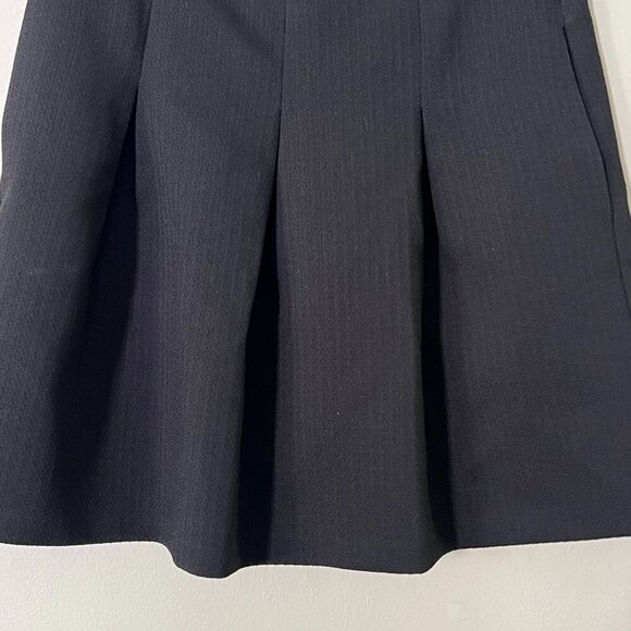 Madewell Skirt Women 6 Black Zipper Jacquard Pleated Front Mini Polyester - Picture 2 of 6